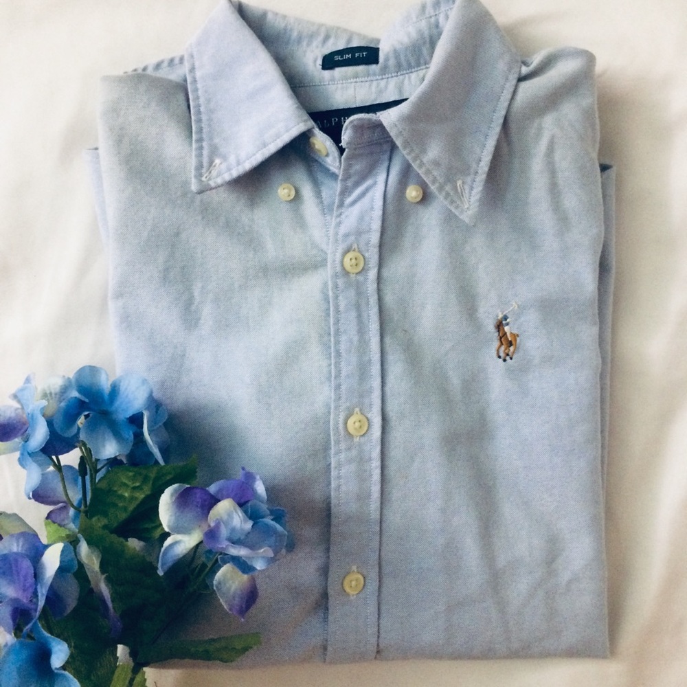 Blue Ralph Lauren slim fit button down